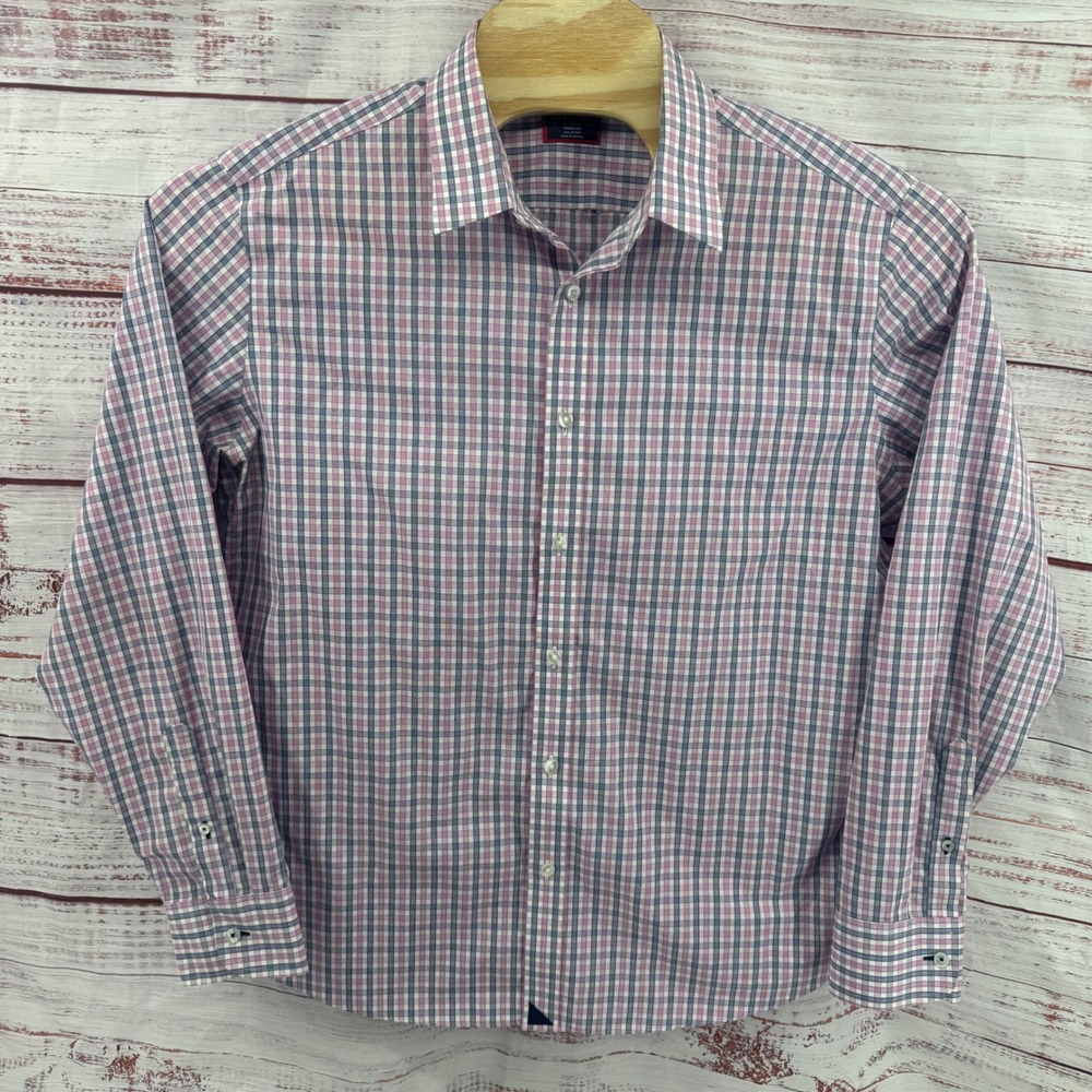 UNTUCKit Shirt Mens XL Check Plaid Wrinkle Free Cotton Button Down Casual Preppy